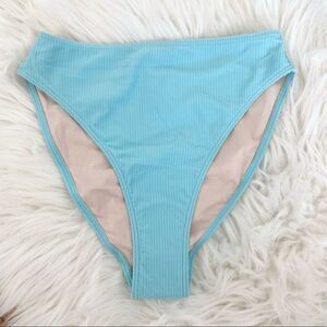 Something Navy Bikini Bottom Ribbed Blue Size Small